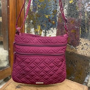Burgundy Vera Bradley Quilted Shoulder Bag